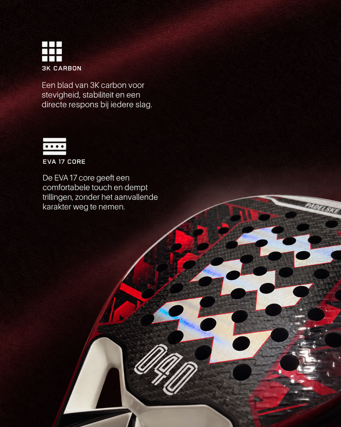 PADELSKE - EINDJE 3K Carbon - Padel Racket