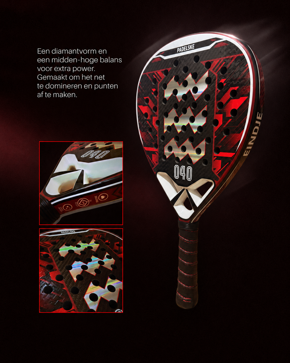 PADELSKE - EINDJE 3K Carbon - Padel Racket