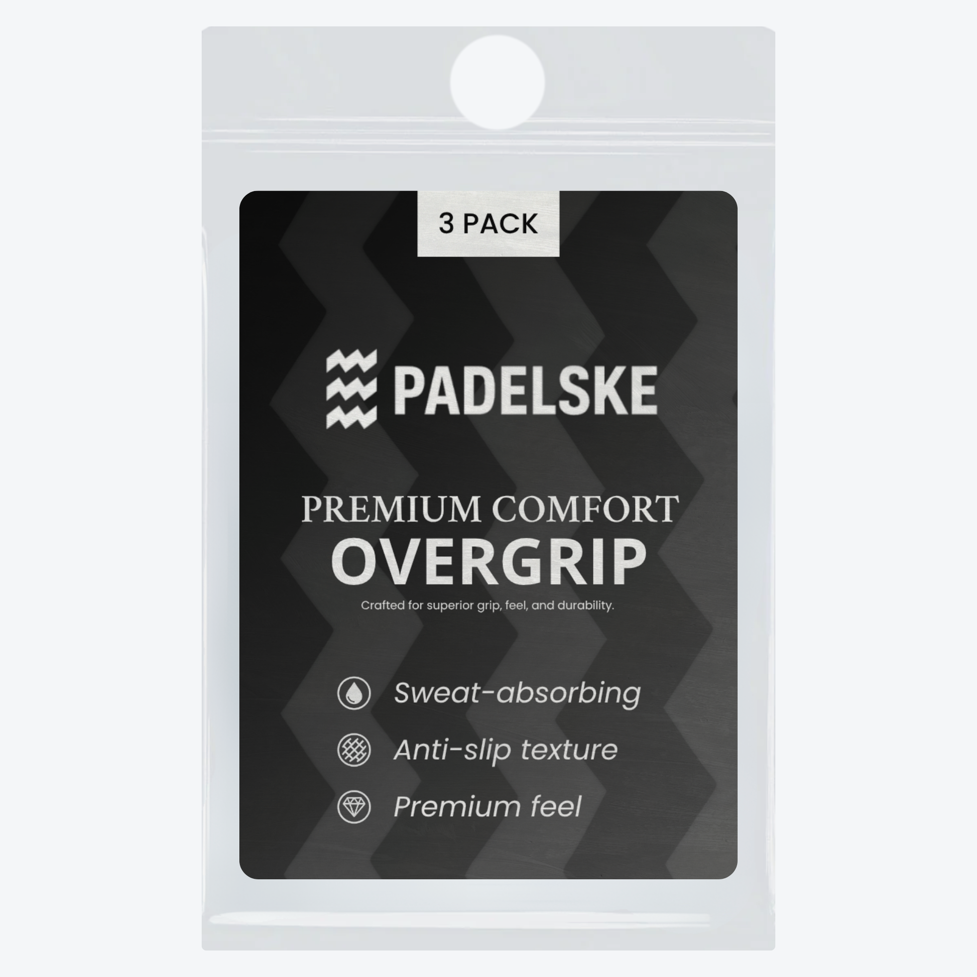 PADELSKE - Overgrip Zwart 3 PACK